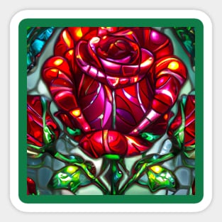 Stained Glass Rose Sticker